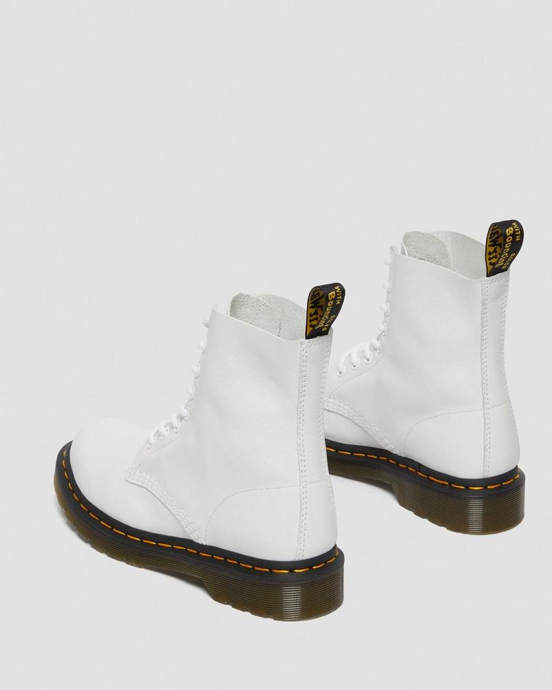 White Women's Dr Martens 1460 Pascal Virginia Leather Ankle Boots | CA 16VRW